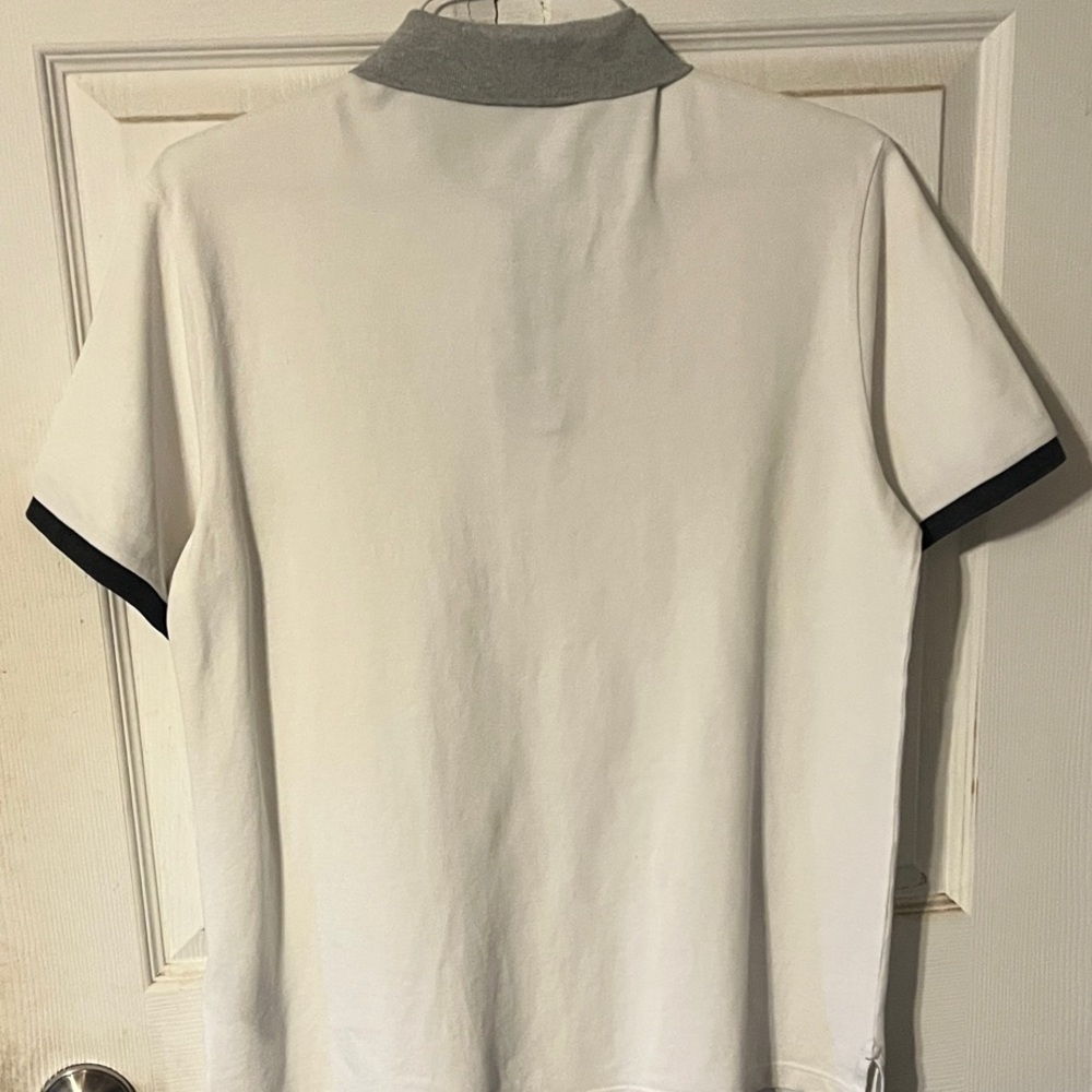 Burberry White Polo Shirt with Gray Accents - Picture 2 of 2
